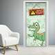 Adesivo Para Porta Verde Dinossauro Madeira