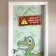 Adesivo Para Porta Verde Dinossauro Madeira