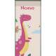 Adesivo para Porta Dinossauro Rosa E Bege Menina Com Nome