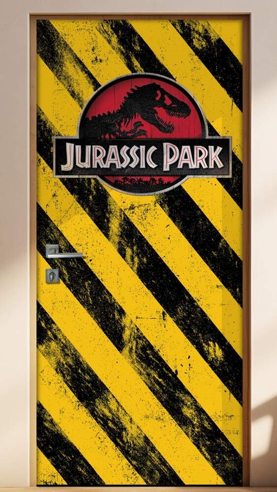 Adesivo para Porta Faixa Aviso Jurassic Park