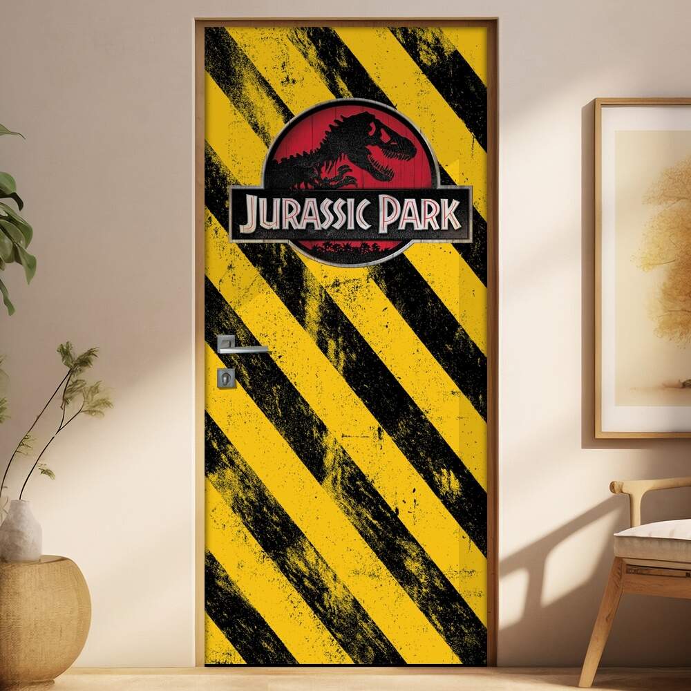 Adesivo para Porta Faixa Aviso Jurassic Park