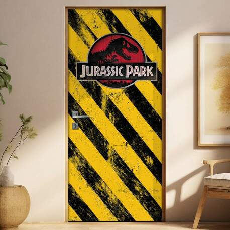 Adesivo para Porta Faixa Aviso Jurassic Park
