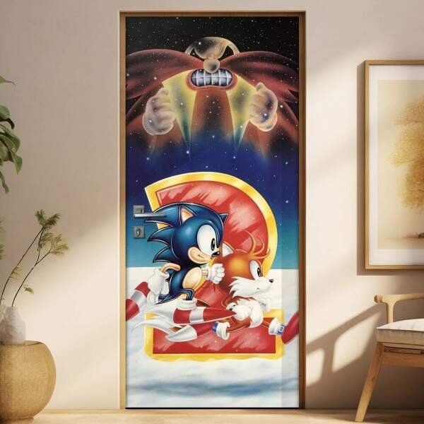 Adesivo para Porta Desenho Sonic 2