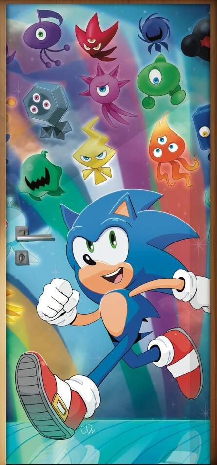 Adesivo para Porta Desenho Sonic e Amigos Coloridos