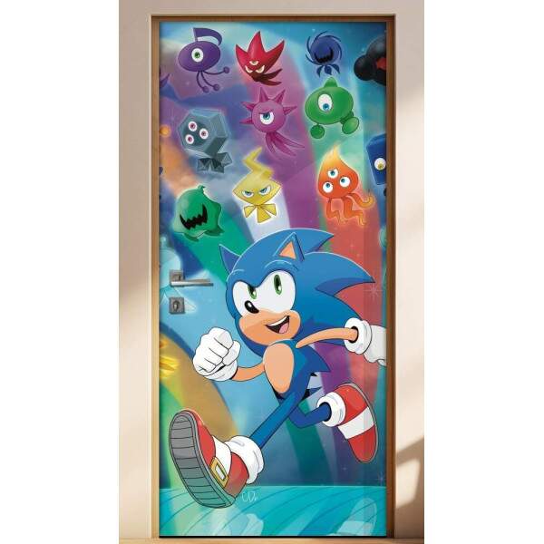 Adesivo para Porta Desenho Sonic e Amigos Coloridos