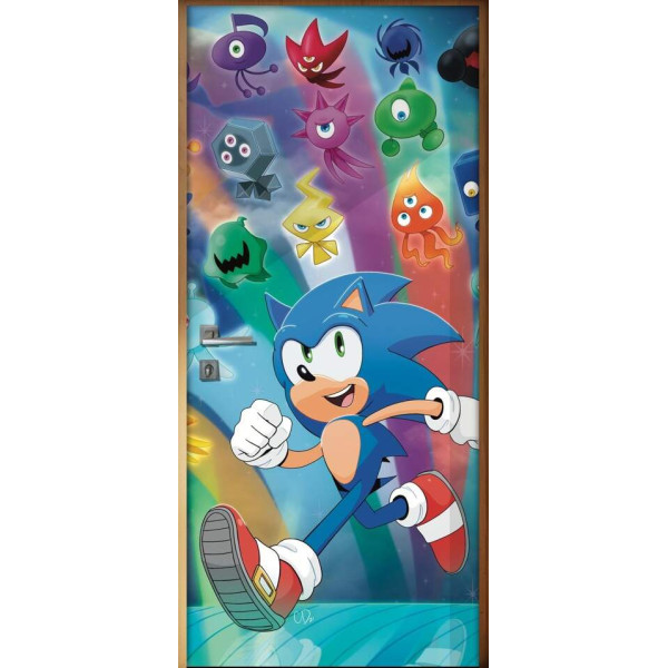 Adesivo para Porta Desenho Sonic e Amigos Coloridos
