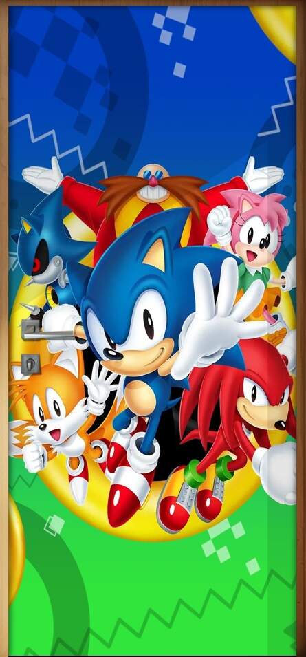 Adesivo para Porta Sonic Todos os Personagens