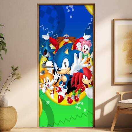 Adesivo para Porta Sonic Todos os Personagens