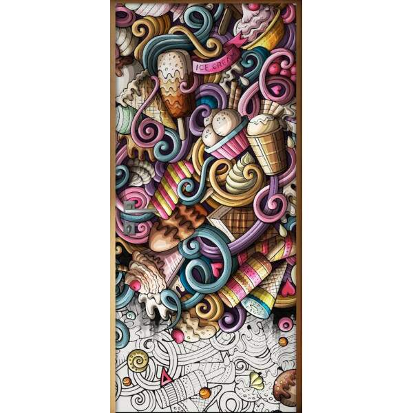 Adesivo Para Porta Cozinha Abstrato Mod 02