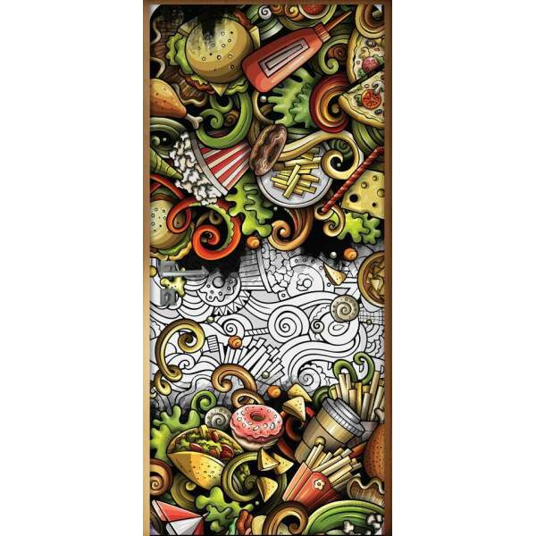 Adesivo Para Porta Cozinha Fast Food