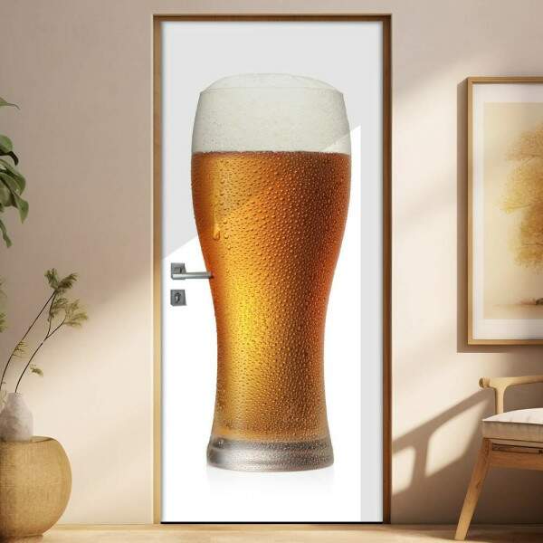 Adesivo Para Porta Cozinha Copo De Cerveja