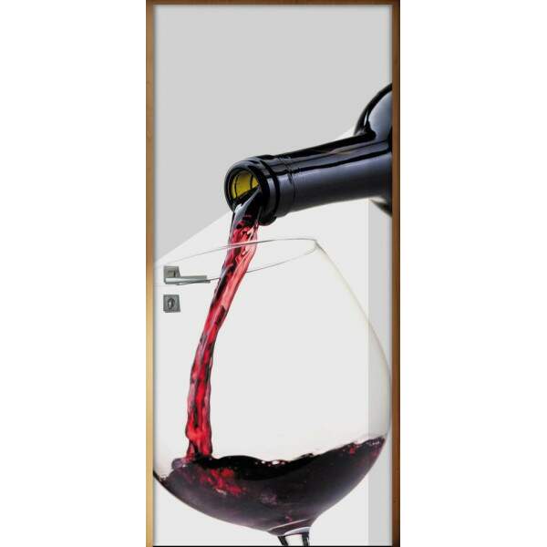 Adesivo Para Porta Cozinha Garrafa E Taa De Vinho