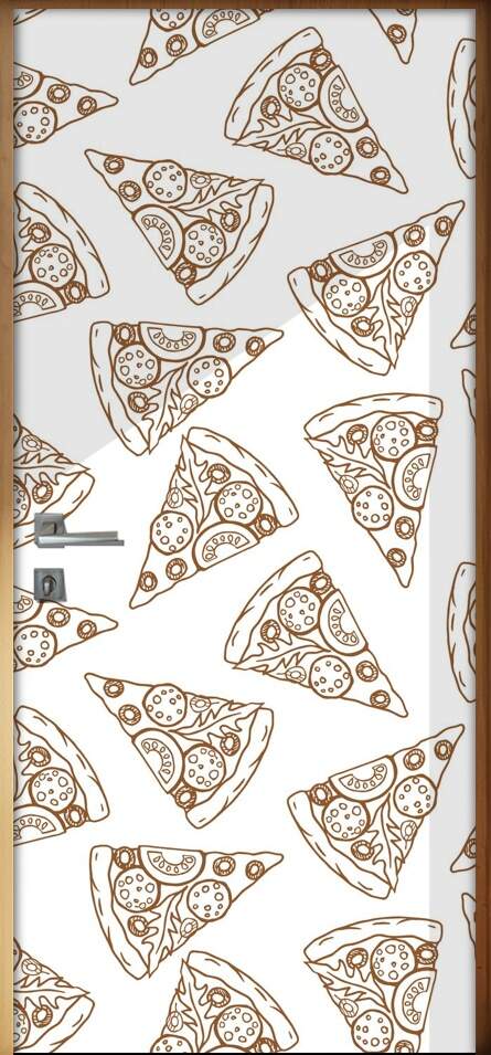 Adesivo Para Porta Cozinha Desenho Pedaos De Pizza
