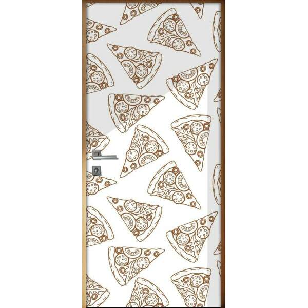 Adesivo Para Porta Cozinha Desenho Pedaos De Pizza