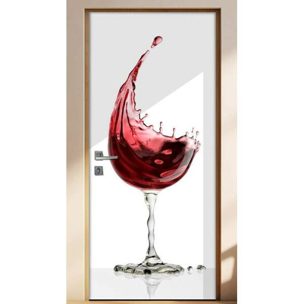 Adesivo Para Porta Cozinha Taa Com Vinho