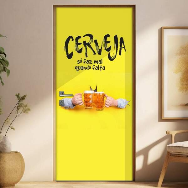 Adesivo Para Porta Cozinha Cerveja S Faz Mal Quando ...