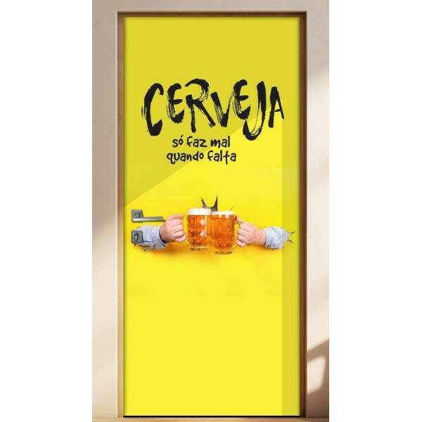 Adesivo Para Porta Cozinha Cerveja S Faz Mal Quando ...