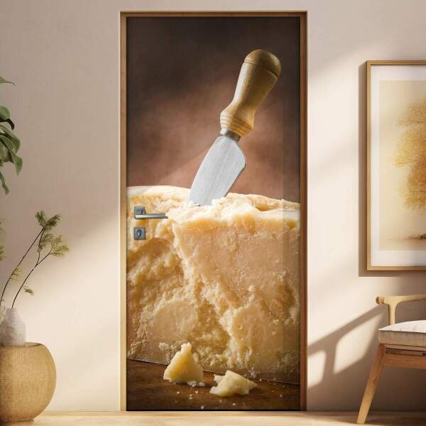 Adesivo Para Porta Cozinha Faca Com Queijo