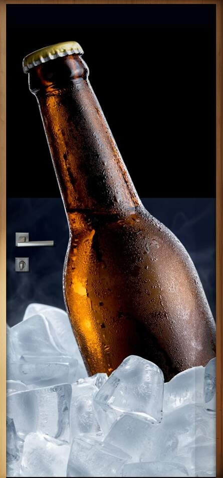 Adesivo Para Porta Cozinha Garrafa De Cerveja