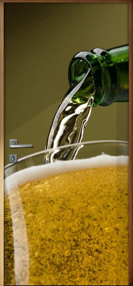 Adesivo Para Porta Cozinha Garrafa E Copo De Cerveja