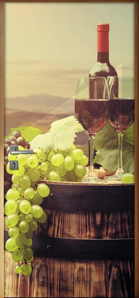 Adesivo Para Porta Cozinha Paisagem Vinho