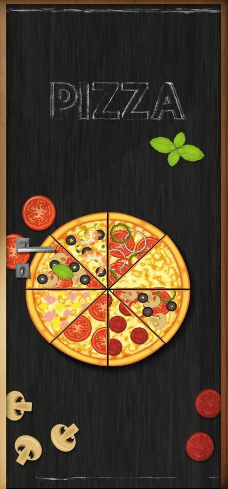 Adesivo Para Porta Cozinha Pizza Em Fatias