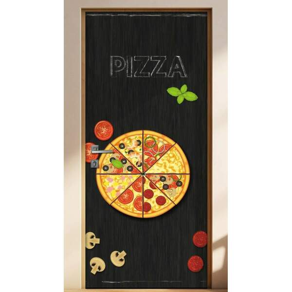 Adesivo Para Porta Cozinha Pizza Em Fatias
