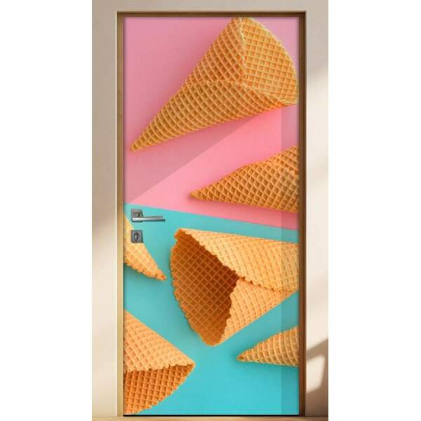 Adesivo Para Porta Cozinha Casquiha De Sorvete