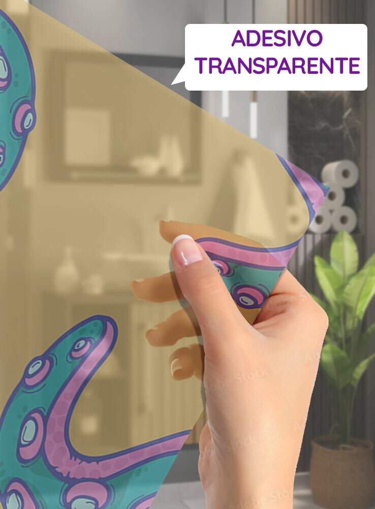 Adesivo para Envelopar Box De Banheiro Tentaculos de Polvo MP