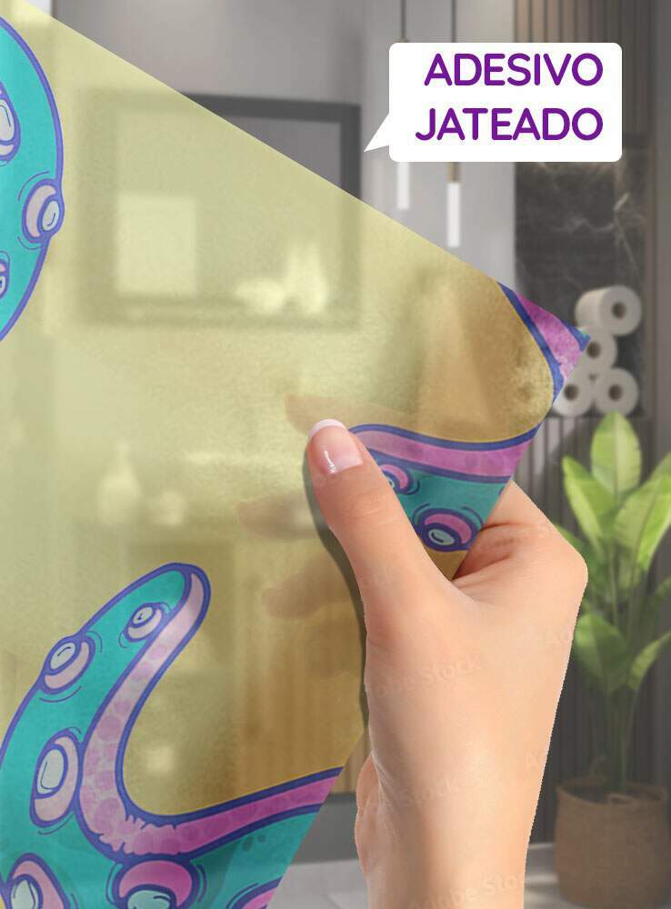 Adesivo para Envelopar Box De Banheiro Tentaculos de Polvo MP