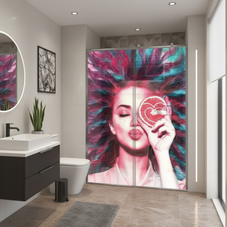 Adesivo para Envelopar Box De Banheiro Mulher Abstrato MP