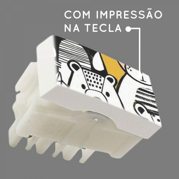 Interruptor Impresso Safari Preto Branco e Amarelo