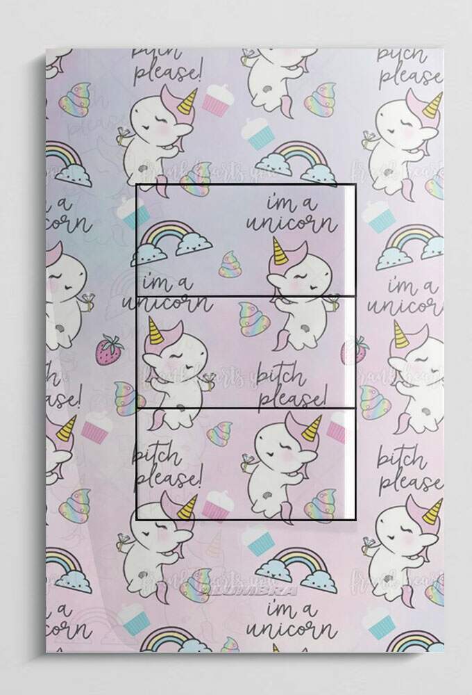 Interruptor Impresso Unic�rnios Tons Pastel