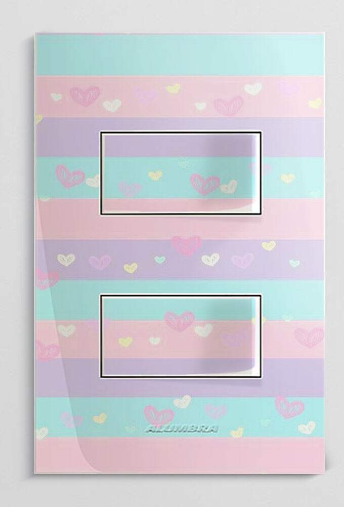 Interruptor Impresso Listrado Tons Pasteis