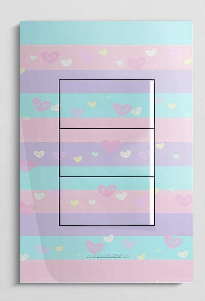 Interruptor Impresso Listrado Tons Pasteis