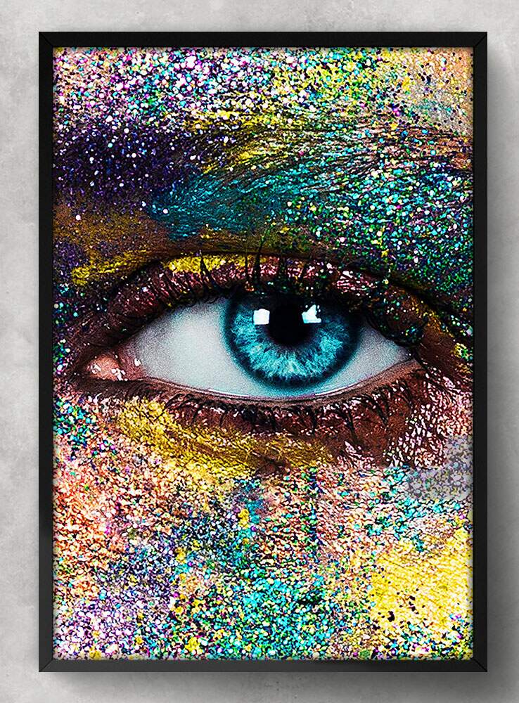 Quadro Decorativo Abstrato Olho Face Colorida