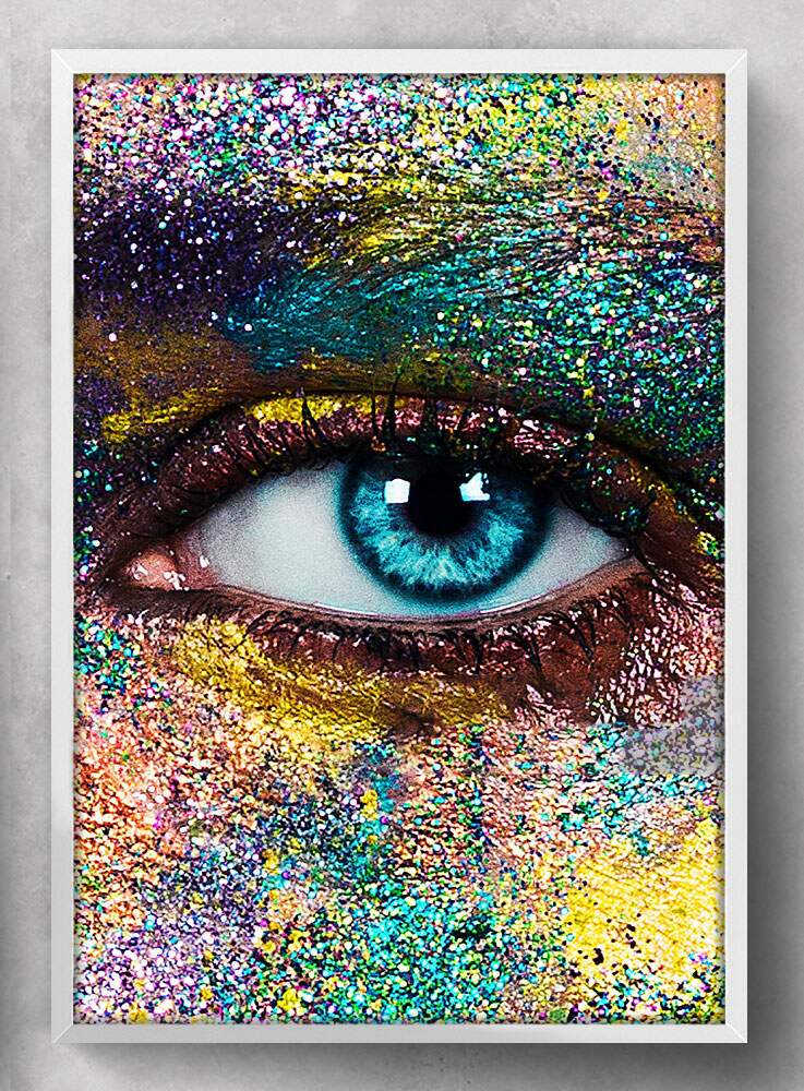 Quadro Decorativo Abstrato Olho Face Colorida