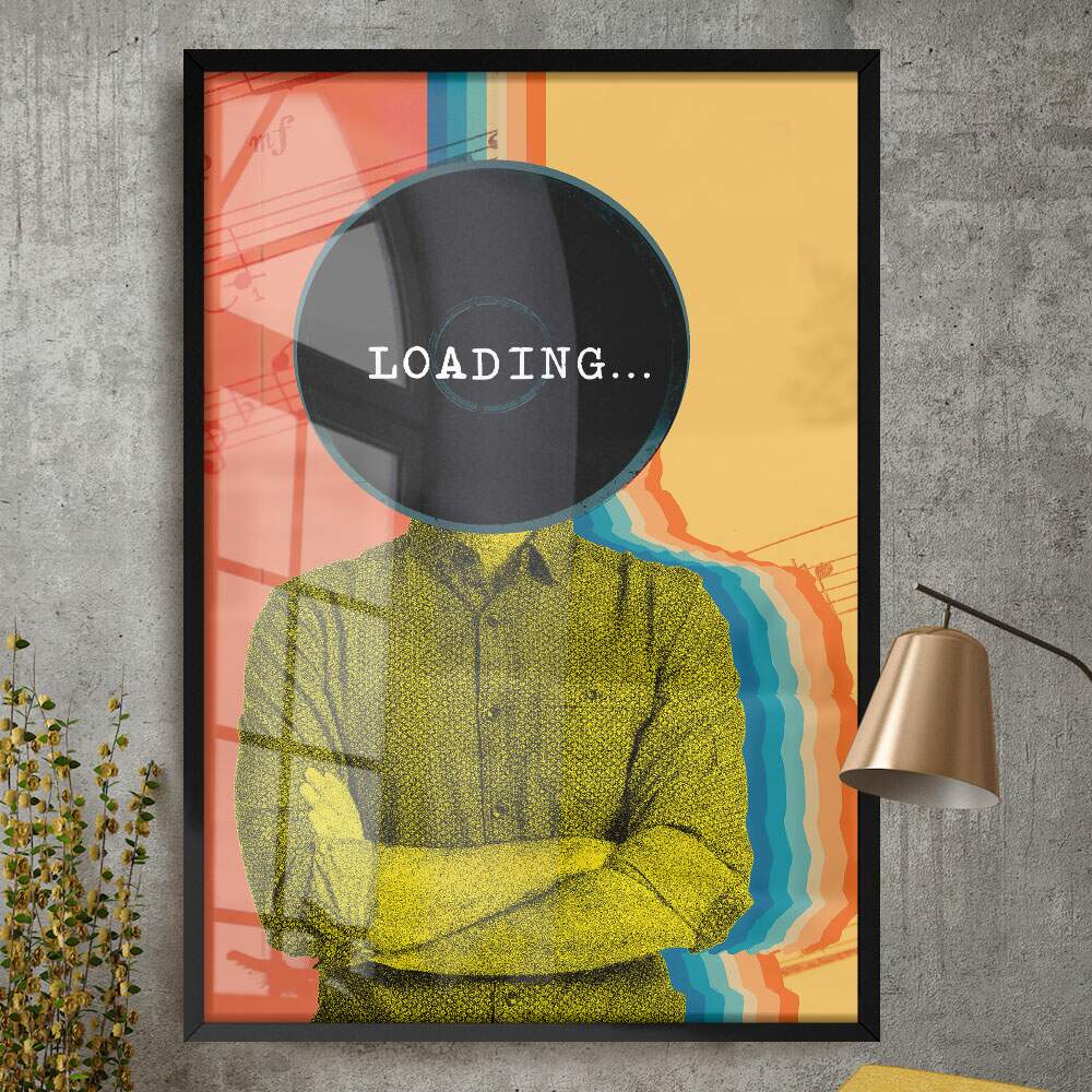 Quadro Decorativo Abstrato Homem Cabe�a de Loading...