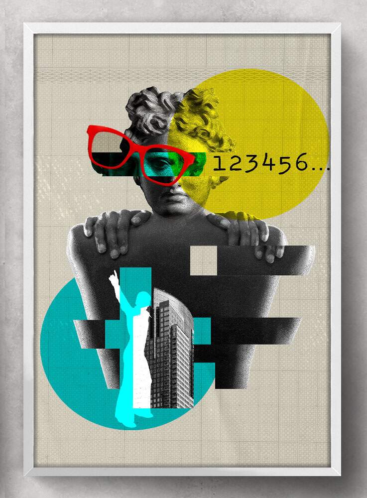 Quadro Decorativo Abstrato Homem Minimalista