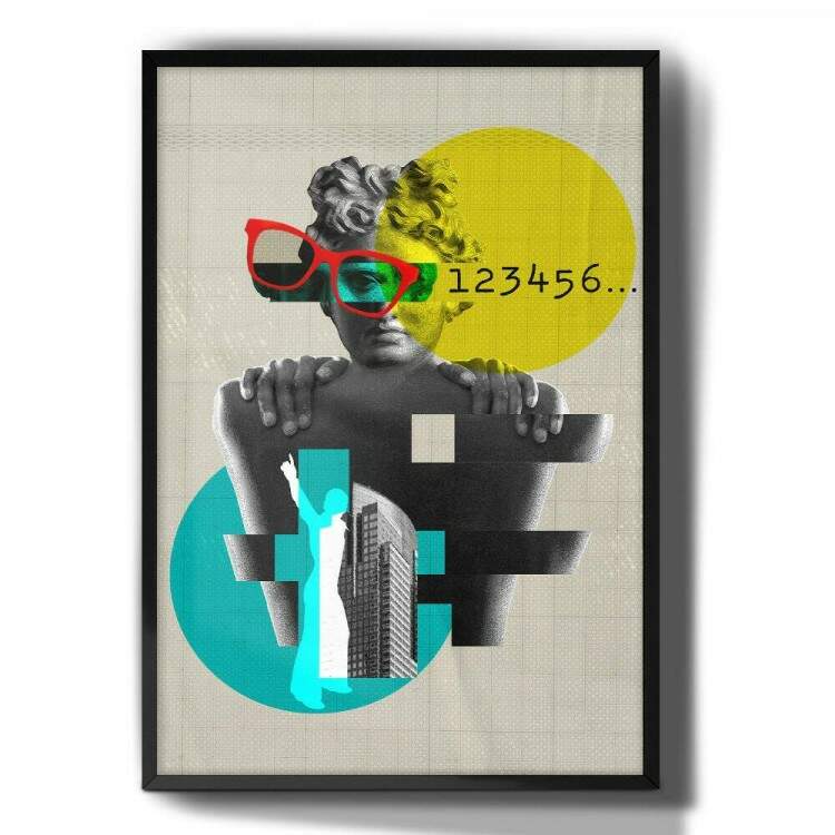 Quadro Decorativo Abstrato Homem Minimalista