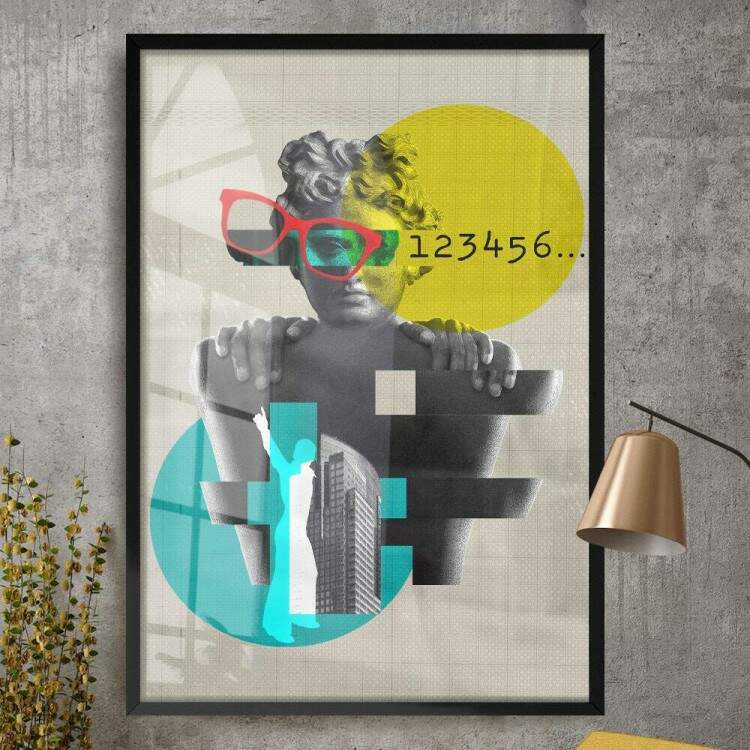 Quadro Decorativo Abstrato Homem Minimalista