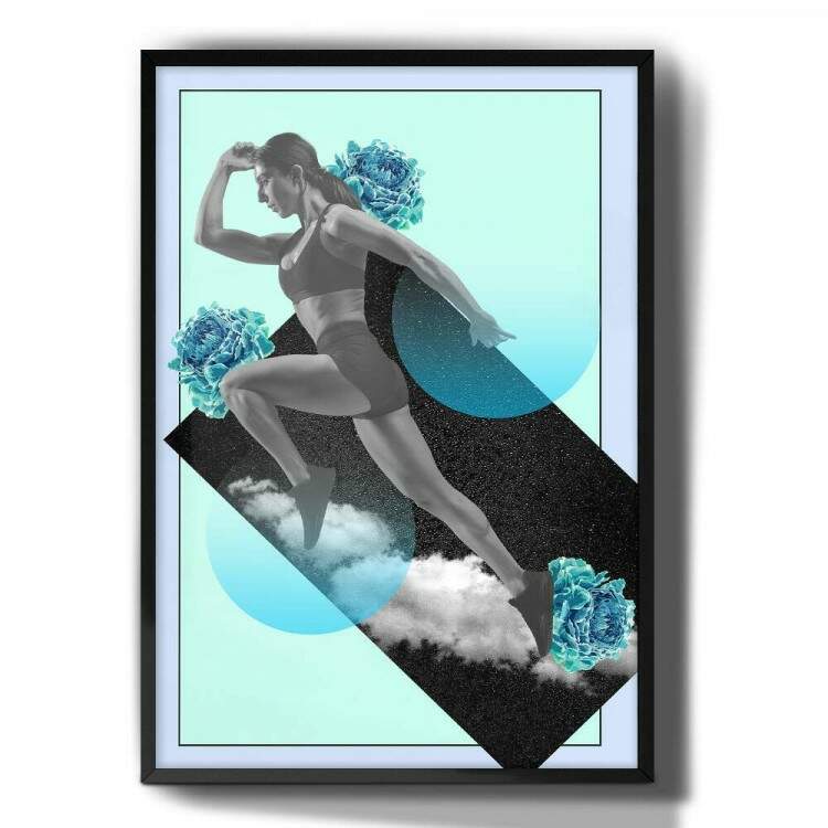 Quadro Decorativo Abstrato Mulher Esportista