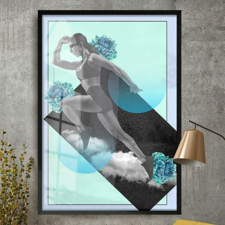 Quadro Decorativo Abstrato Mulher Esportista