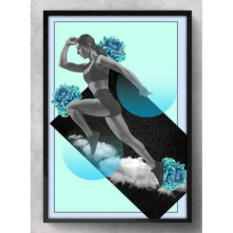 Quadro Decorativo Abstrato Mulher Esportista