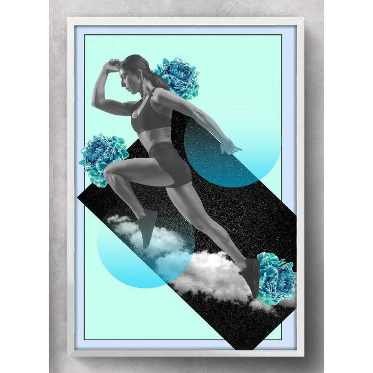 Quadro Decorativo Abstrato Mulher Esportista