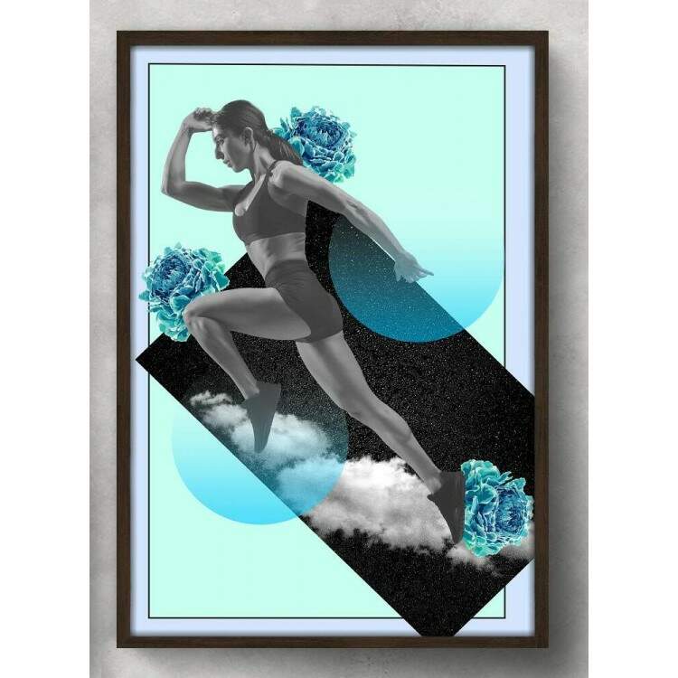 Quadro Decorativo Abstrato Mulher Esportista