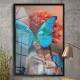 Quadro Decorativo Abstrato Mulher com Borboleta