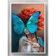 Quadro Decorativo Abstrato Mulher com Borboleta
