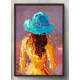 Quadro Decorativo Abstrato Pintura Mulher de Costas