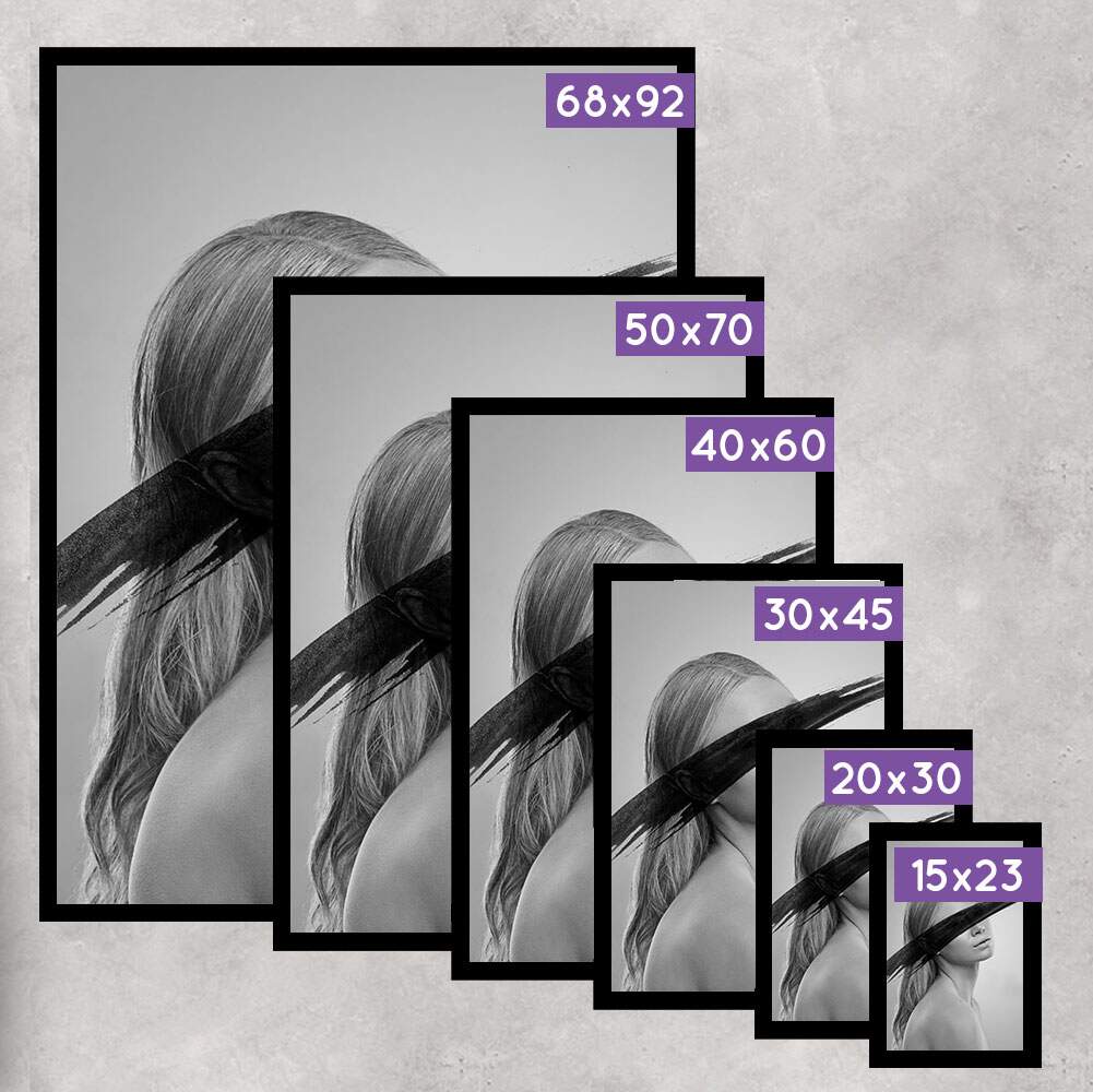 Quadro Decorativo Abstrato Mulher Minimalista Preto e Branco